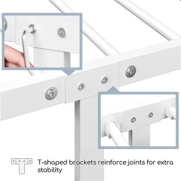 Yaheetech Single Metal Bed Frame with High Headboard Strong Iron Platform Bed Single Metal Bed Frame with High Headboard Strong Iron Platform Bed