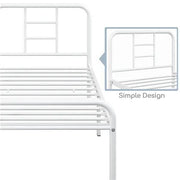 Yaheetech Single Metal Bed Frame with High Headboard Strong Iron Platform Bed Single Metal Bed Frame with High Headboard Strong Iron Platform Bed
