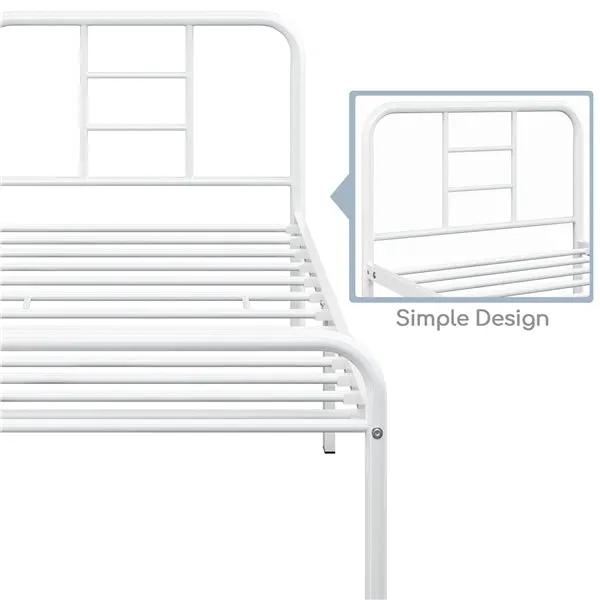 Yaheetech Single Metal Bed Frame with High Headboard Strong Iron Platform Bed Single Metal Bed Frame with High Headboard Strong Iron Platform Bed