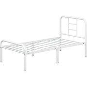 Yaheetech Single Metal Bed Frame with High Headboard Strong Iron Platform Bed Single Metal Bed Frame with High Headboard Strong Iron Platform Bed