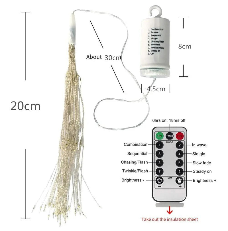 198 LED Hanging Starburst Firework Fairy String Light Lamp Party Xmas Decro – view 2