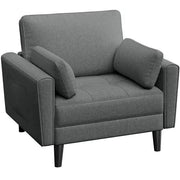 Yaheetech Fabric Upholstered 2-Seater Sofa and Oversized Armchair Set Fabric Upholstered 2-Seater Sofa and Oversized Armchair Set