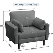 Yaheetech Fabric Upholstered 2-Seater Sofa and Oversized Armchair Set Fabric Upholstered 2-Seater Sofa and Oversized Armchair Set