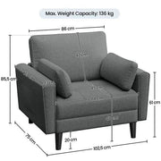 Yaheetech 2pcs Fabric Upholstered Tufted Oversized Armchairs 2pcs Fabric Upholstered Tufted Oversized Armchairs