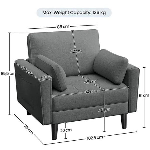 Yaheetech 2pcs Fabric Upholstered Tufted Oversized Armchairs 2pcs Fabric Upholstered Tufted Oversized Armchairs