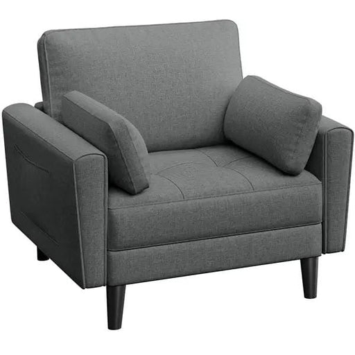 Fabric Upholstered 2-Seater Sofa and Oversized Armchair Set by Yaheetech