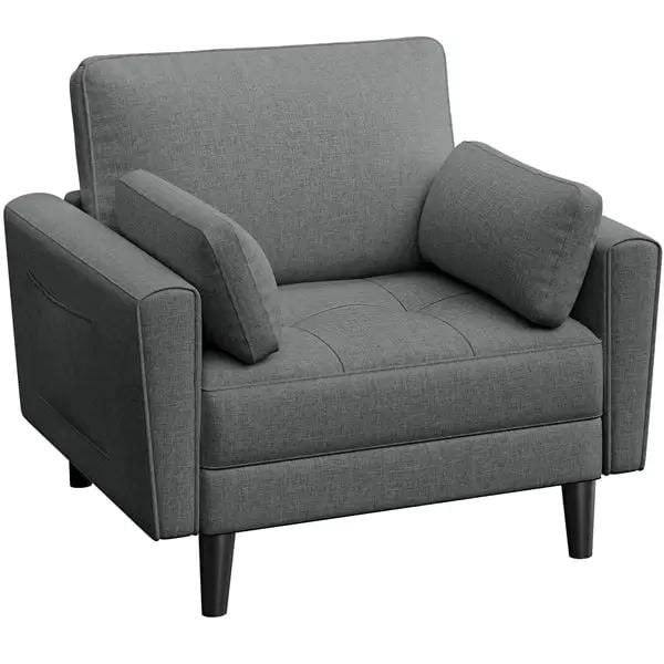 Yaheetech 2pcs Fabric Upholstered Tufted Oversized Armchairs 2pcs Fabric Upholstered Tufted Oversized Armchairs