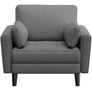 Yaheetech Fabric Upholstered 2-Seater Sofa and Oversized Armchair Set Fabric Upholstered 2-Seater Sofa and Oversized Armchair Set