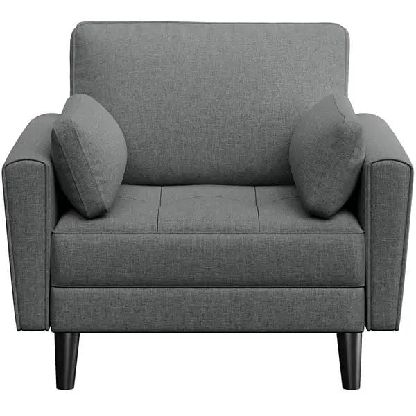 Yaheetech Fabric Upholstered 2-Seater Sofa and Oversized Armchair Set Fabric Upholstered 2-Seater Sofa and Oversized Armchair Set