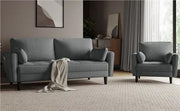 Yaheetech Fabric Upholstered 2-Seater Sofa and Oversized Armchair Set Fabric Upholstered 2-Seater Sofa and Oversized Armchair Set