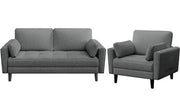 Yaheetech Fabric Upholstered 2-Seater Sofa and Oversized Armchair Set Fabric Upholstered 2-Seater Sofa and Oversized Armchair Set