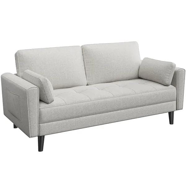 Yaheetech 2-Seater Sofa and Oversized Armchair Set Fabric Upholstered Couch 2-Seater Sofa and Oversized Armchair Set Fabric Upholstered Couch