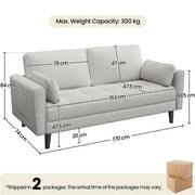 1x 2-seater sofa and 2x suited oversized armchair Sofa Set by Yaheetech
