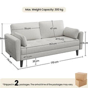 Yaheetech 2-Seater Sofa and Oversized Armchair Set Fabric Upholstered Couch 2-Seater Sofa and Oversized Armchair Set Fabric Upholstered Couch
