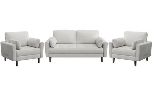 1x 2-seater sofa and 2x suited oversized armchair Sofa Set by Yaheetech