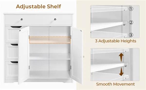 Yaheetech Modern Wooden Bathroom Storage Cabinet Freestanding Floor Cabinet Modern Wooden Bathroom Storage Cabinet Freestanding Floor Cabinet