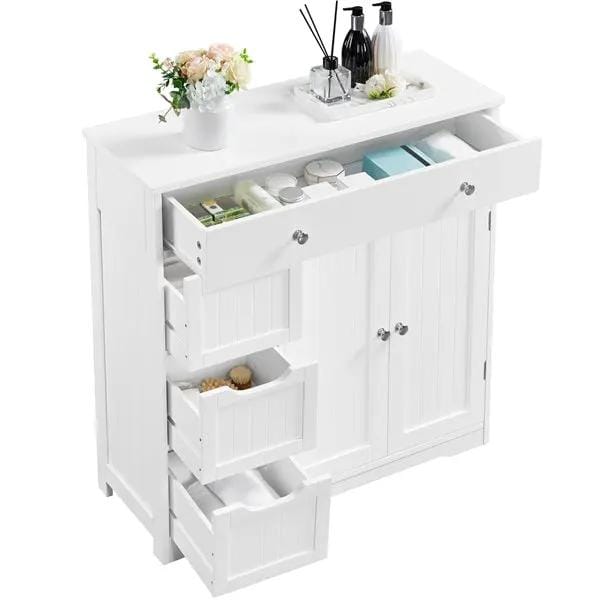 Yaheetech Modern Wooden Bathroom Storage Cabinet Freestanding Floor Cabinet Modern Wooden Bathroom Storage Cabinet Freestanding Floor Cabinet