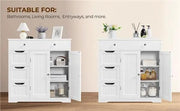 Yaheetech Modern Wooden Bathroom Storage Cabinet Freestanding Floor Cabinet Modern Wooden Bathroom Storage Cabinet Freestanding Floor Cabinet