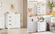 Yaheetech Modern Wooden Bathroom Storage Cabinet Freestanding Floor Cabinet Modern Wooden Bathroom Storage Cabinet Freestanding Floor Cabinet