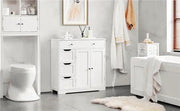 Yaheetech Modern Wooden Bathroom Storage Cabinet Freestanding Floor Cabinet Modern Wooden Bathroom Storage Cabinet Freestanding Floor Cabinet