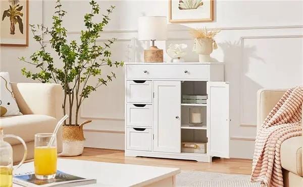 Yaheetech Modern Wooden Bathroom Storage Cabinet Freestanding Floor Cabinet Modern Wooden Bathroom Storage Cabinet Freestanding Floor Cabinet
