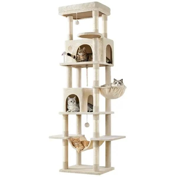 Yaheetech 210cm Multi-Level Cat Tree Cat Tower with 9 Sisal Scratching Posts 210cm Multi-Level Cat Tree Cat Tower with 9 Sisal Scratching Posts