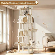 Yaheetech 210cm Multi-Level Cat Tree Cat Tower with 9 Sisal Scratching Posts 210cm Multi-Level Cat Tree Cat Tower with 9 Sisal Scratching Posts