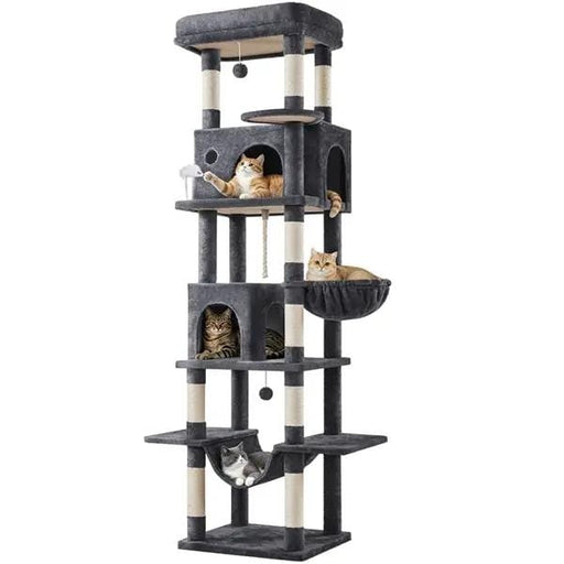 Yaheetech 210cm High-Rise Multi-Level Cat Tree Cat Towerwith 9 Sisal Scratching Posts 210cm High-Rise Multi-Level Cat Tree Cat Towerwith 9 Sisal Scratching Posts
