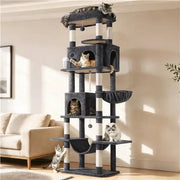 Yaheetech 210cm High-Rise Multi-Level Cat Tree Cat Towerwith 9 Sisal Scratching Posts 210cm High-Rise Multi-Level Cat Tree Cat Towerwith 9 Sisal Scratching Posts