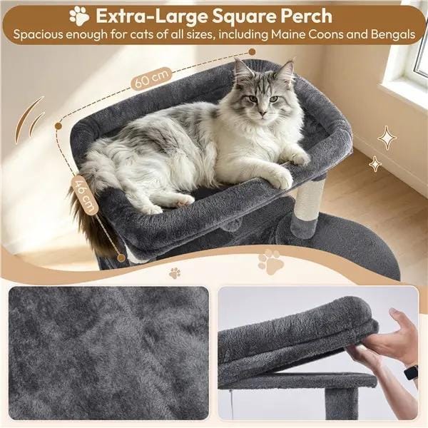 Yaheetech 210cm High-Rise Multi-Level Cat Tree Cat Towerwith 9 Sisal Scratching Posts 210cm High-Rise Multi-Level Cat Tree Cat Towerwith 9 Sisal Scratching Posts
