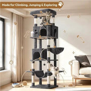 Yaheetech 210cm High-Rise Multi-Level Cat Tree Cat Towerwith 9 Sisal Scratching Posts 210cm High-Rise Multi-Level Cat Tree Cat Towerwith 9 Sisal Scratching Posts