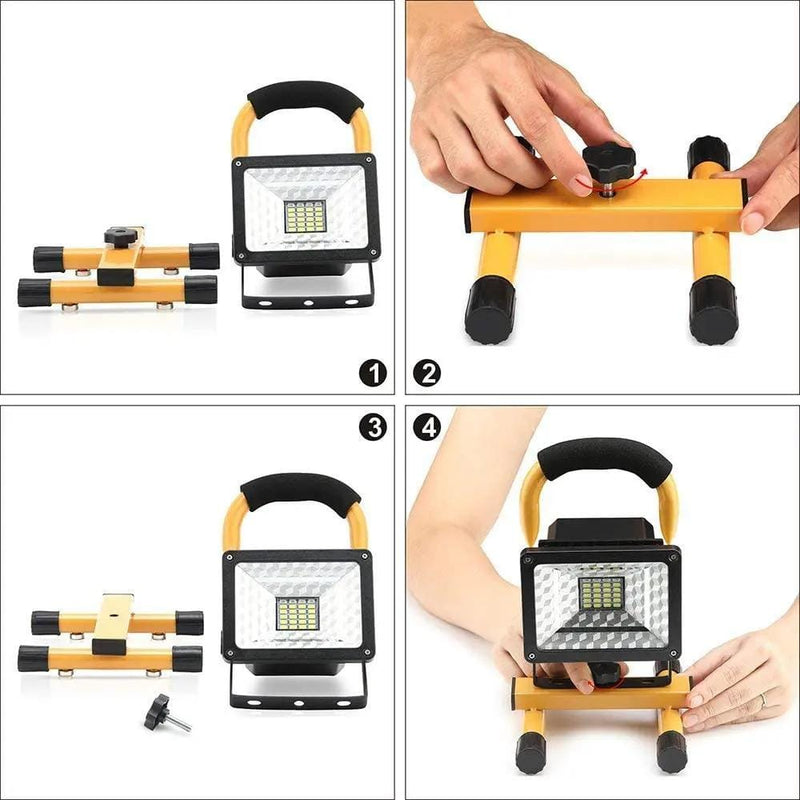 Rechargeable Portable LED Work Light with Stand,24LEDs,30W, Waterproof – view 4