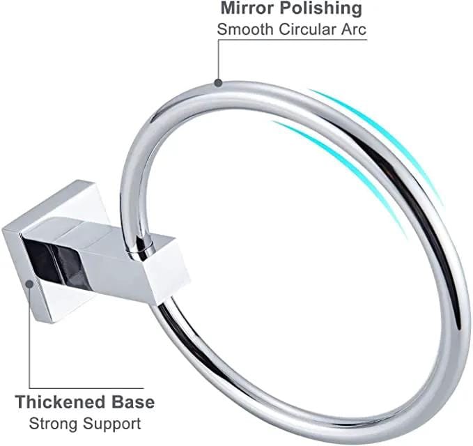 salelink.co.nz Unbranded Bathroom Wall Mounted Towel Ring Silver Bathroom Wall Mounted Towel Ring Silver | Action Outdoors NZ