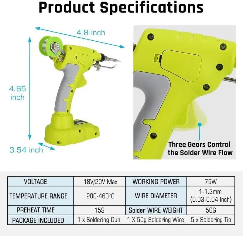 Soldering Welding Welder Iron for Ryobi 18V Battery – view 3
