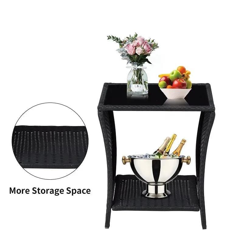 PE/PVC Rattan Patio Chairs & Round Table 3PC Set – view 6