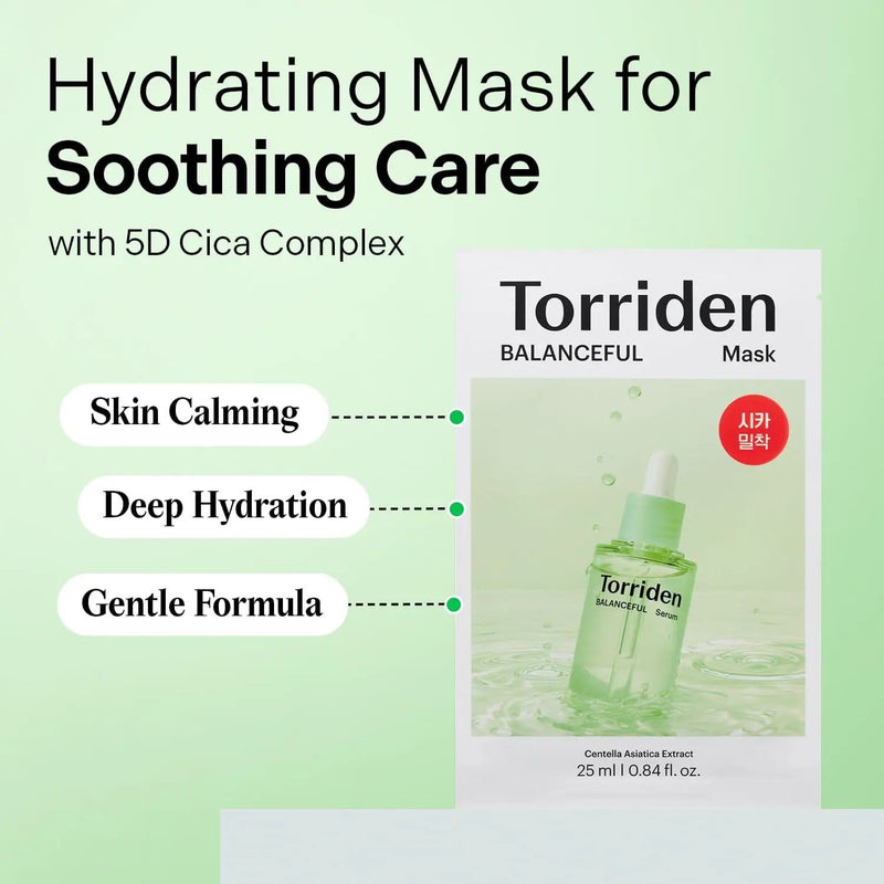 Poppy Gifts Skin Care Torriden Balanceful Cica Mask 10 Pack Torriden Balanceful Cica Mask 10 Pack