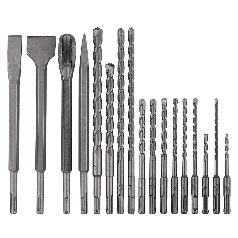 Rotary Hammer Drill Bits Set & Chisels Concrete Masonry Hole Tool 17pcs – view 2