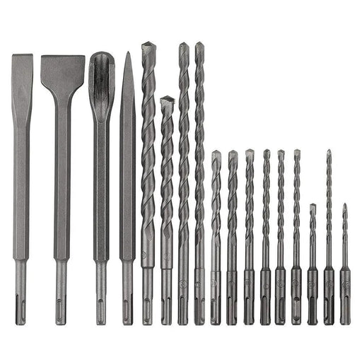 Rotary Hammer Drill Bits Set & Chisels Concrete Masonry Hole Tool 17pcs – view 2