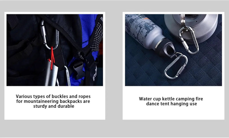 ECOTREK accessories Heavy Duty D-Shaped Aluminium Carabiner Hooks HL3221 Heavy Duty D-Shaped Aluminium Carabiner Hooks HL3221
