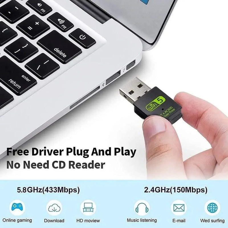 salelink.co.nz Unbranded 2 in 1 USB Bluetooth 5.0 WiFi Dongle Receiver Adapter 2 In 1 USB Bluetooth 5.0 WiFi Dongle AC600