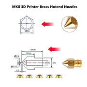 25PCS MK8 3D Printer Extruder Brass Nozzles for Creality Ender 3 – view 3