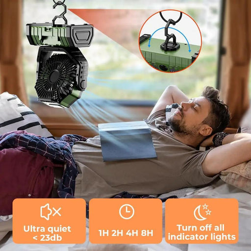 LED Camping Fan 20000mAh Rechargeable Power Bank Remote – view 2