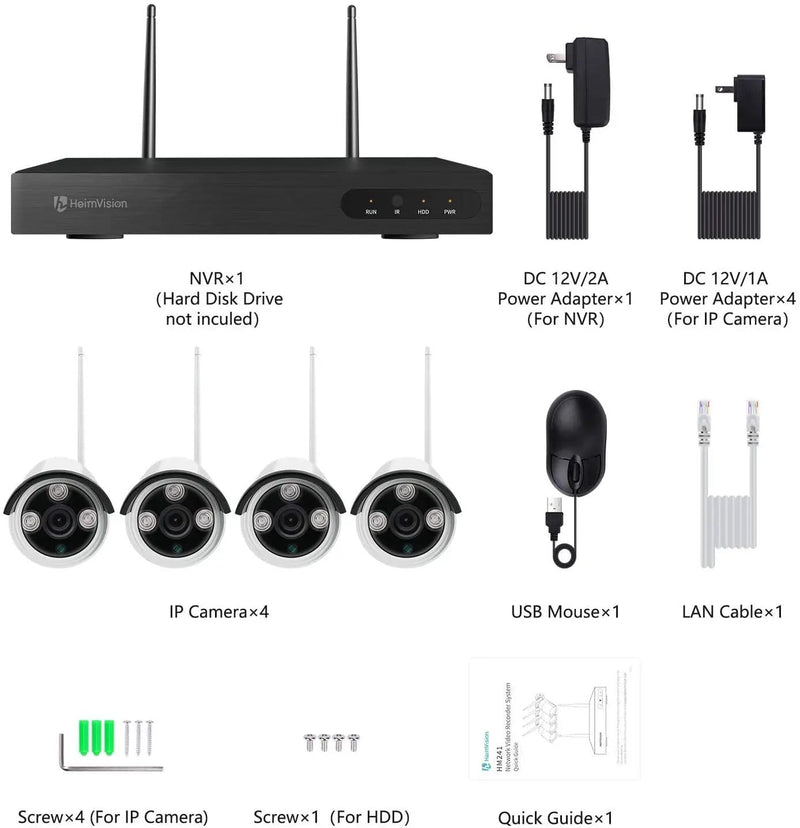 Kiwi Grab Kiwi Grab Include 1TB HDD 24hrs recording CCTV wireless security Camera NVR 4CH 1080P Include 1TB HDD 24hrs recording CCTV wireless security Camera NVR 4CH 1080P
