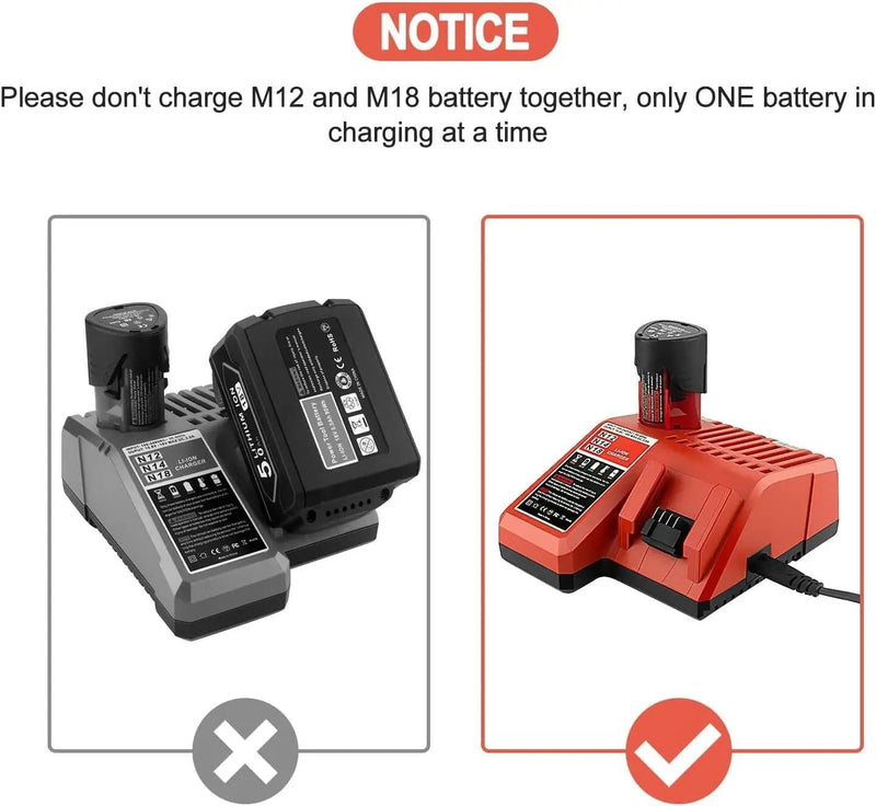 salelink.co.nz Unbranded For Milwaukee M18 M12 Battery Charger For Milwaukee M18 M12 Battery Charger | Action Outdoors NZ