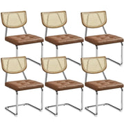 6PCS Mid-Century Modern Dining Chairs with Mesh Rattan Back – view 1