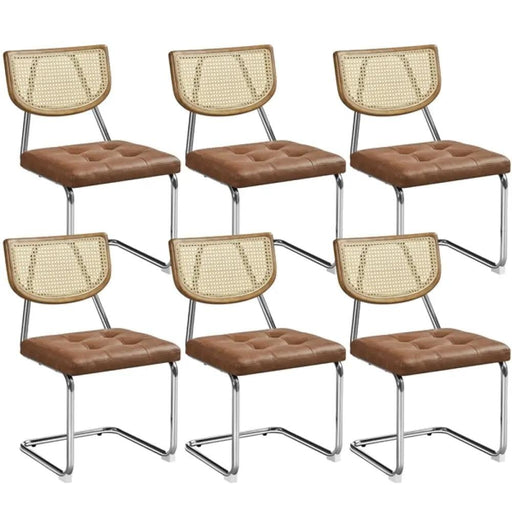 6PCS Mid-Century Modern Dining Chairs with Mesh Rattan Back – view 1