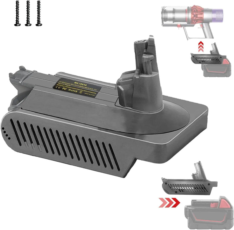 Milwaukee M18 18V Battery Adapter Converter To Dyson V10 Battery – view 1