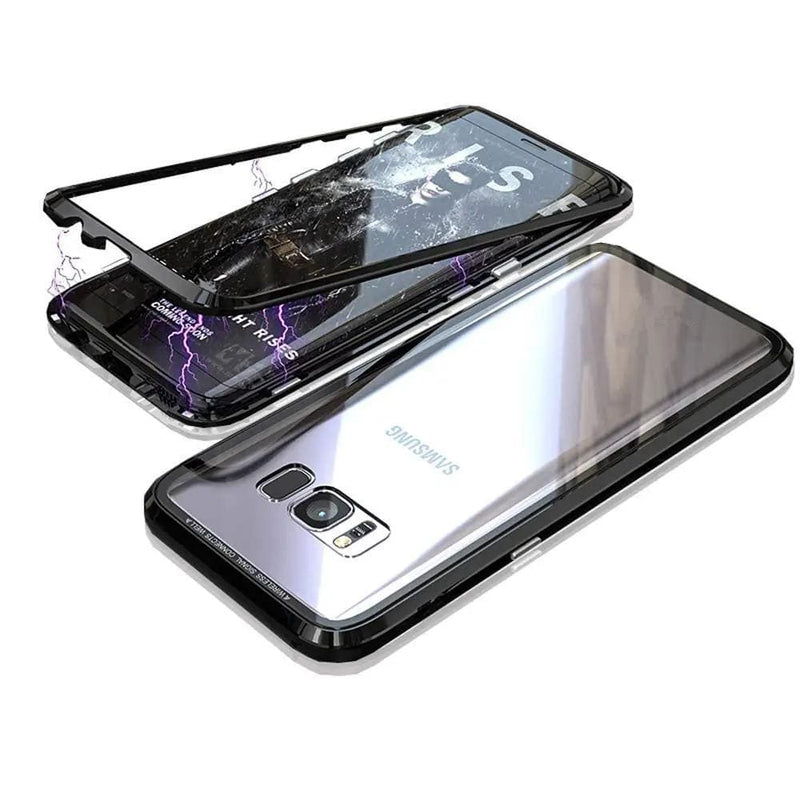 Samsung S8 Plus Clear Back Tempered Glass Case With Magnetic Metal Frame – view 1