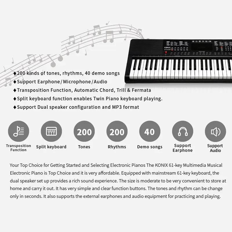 61-KEY MULTIMEDIA MUSICAL ELECTRONIC PIANO - PORTABLE ELECTRONIC PIANO – view 4