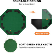 48 Inch Foldable Poker Table Top for 8 Players Chips Tray & Cup Holders Texas – view 7